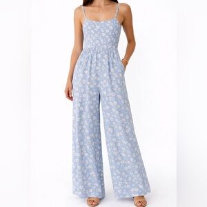 Lily Rose Blue and White Smocked Dress